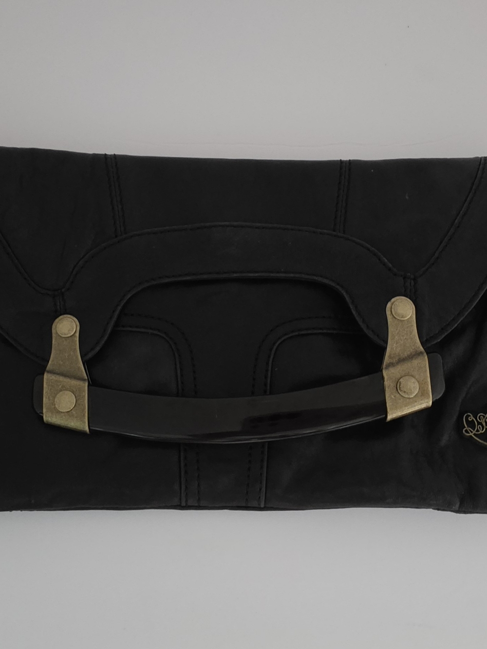 Betsey Johnson Black Handbag with Pink Lining